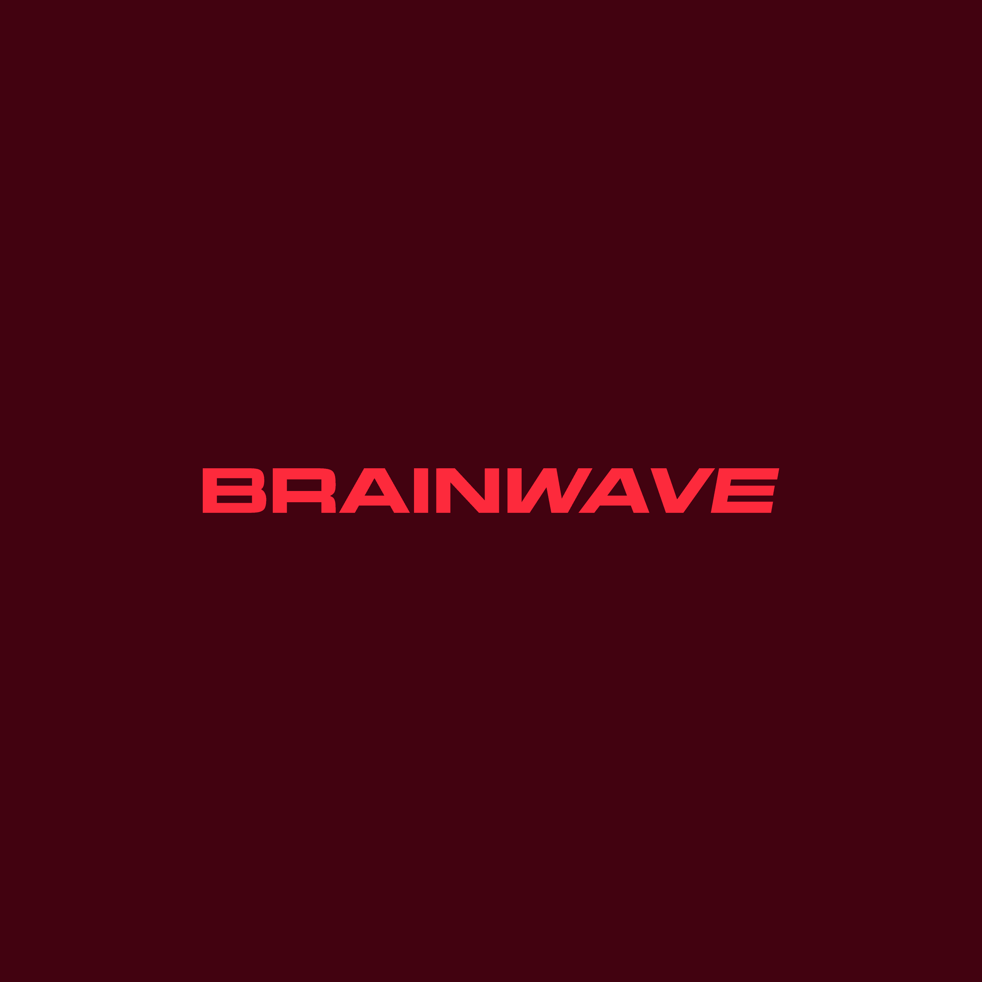 The Brainwave wordmark in Conscious Pink centred on a Deep Presence square