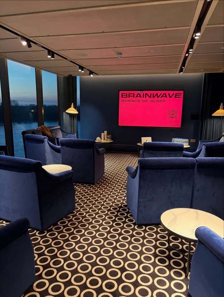 The room prepared for Brainwave’s Science of Sleep talk at Lighthouse Social