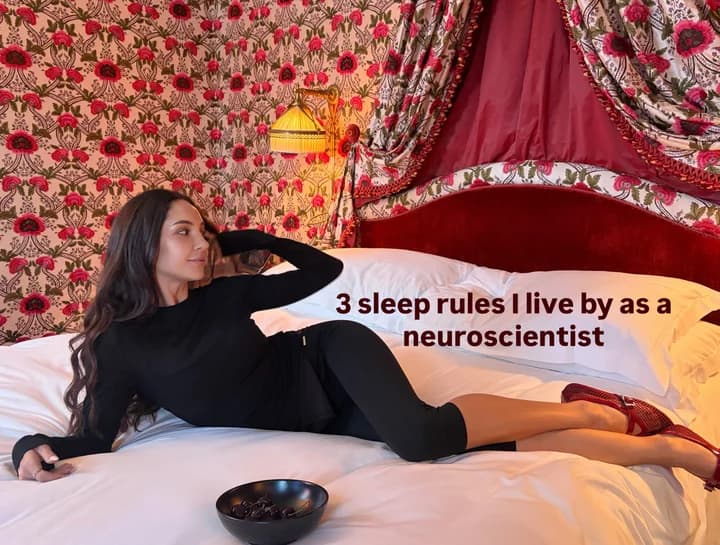Anne-Sophie sharing her sleep routines from Hotel Costes