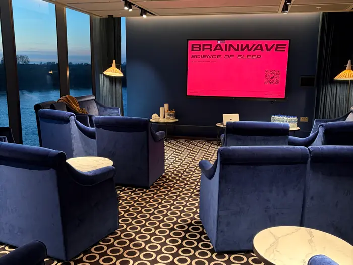 The lounge at Lighthouse Social, set up before the session