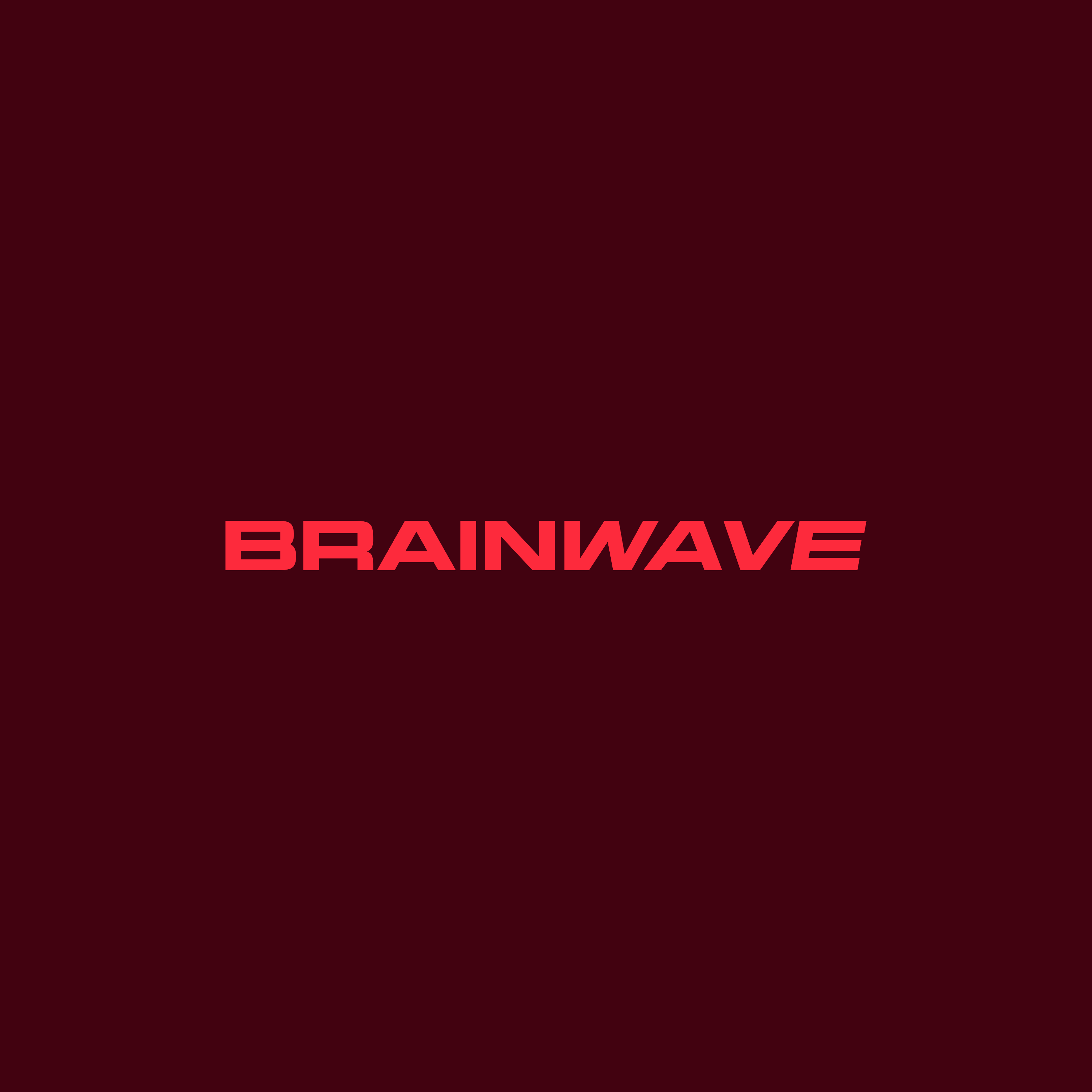 The Brainwave wordmark in Conscious Pink centred on a Deep Presence square